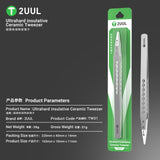 2UUL TW31 Ultrahard insulative Ceramic Tweezer for Precise Phone Board Repair