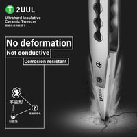 2UUL TW31 Ultrahard insulative Ceramic Tweezer for Precise Phone Board Repair